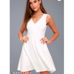 NWT Lulus white sleeveless skater bon apetit